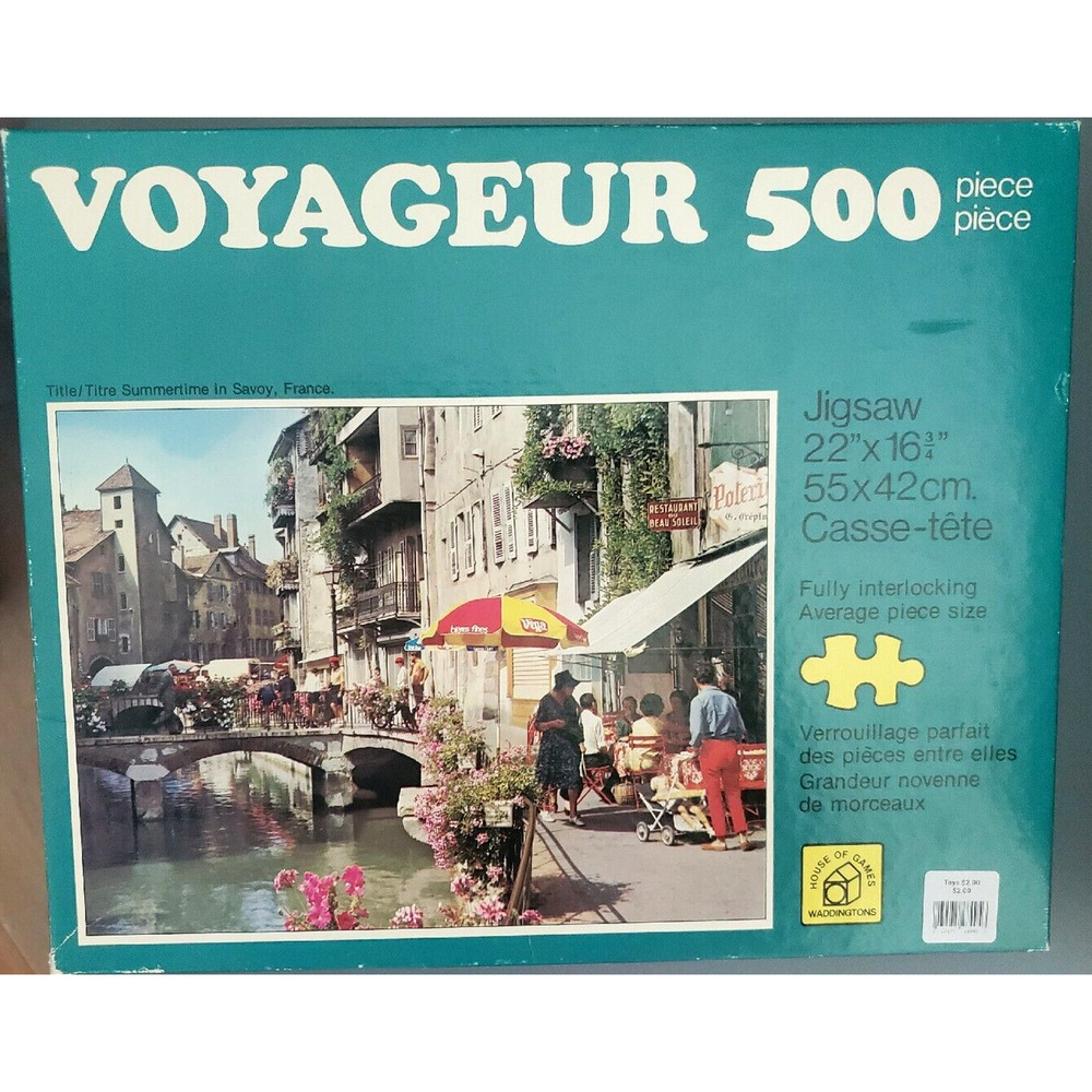 Vtg Waddingtons House Of Games 500 Pc Jigsaw Puzzle Summertime In Savoy France